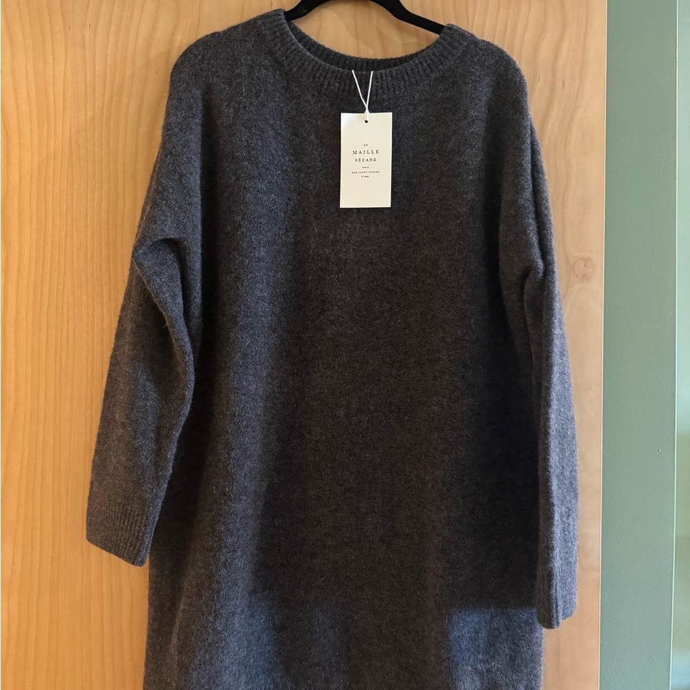 Sezane Women's Dark Gray Freja Sweater Dress